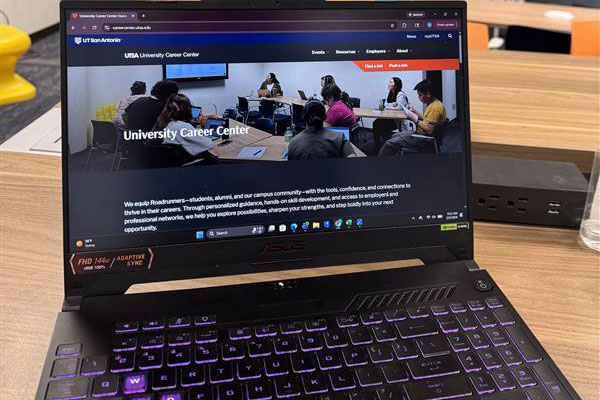 Laptop open to the Career Center website