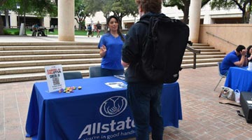 UTSA students with Allstate Insurance Rep - full-size